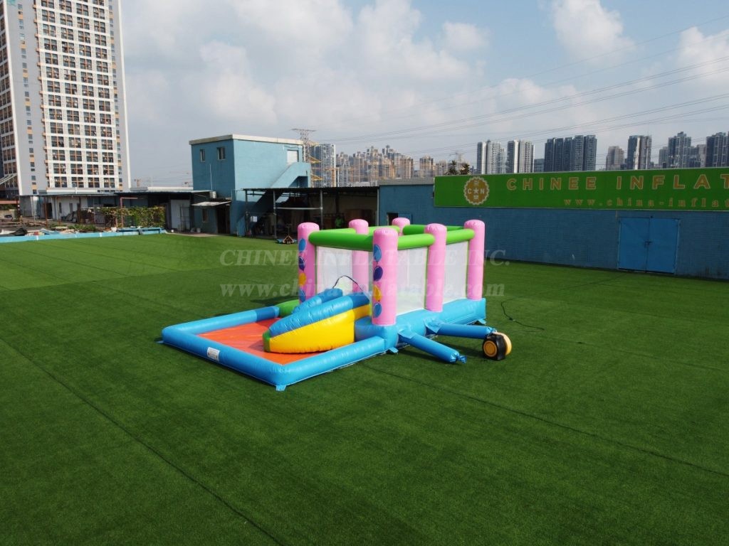 T2-2636 3-In-1 Inflatable Combos Party Bouncer With Slide &Amp; Pool