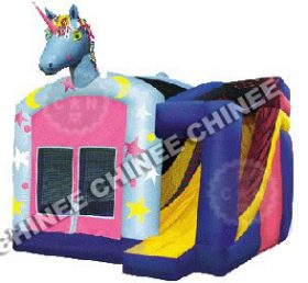 T5-113 Einhorn aufblasbare Burg Bouce House Kombi-Rutsche