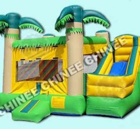 T5-134 Dschungel aufblasbare Bounce House kombinierte Rutsche