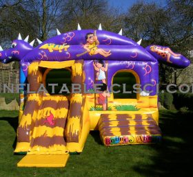 T2-2039 Feuerstein Dinosaurier aufblasbares Trampolin