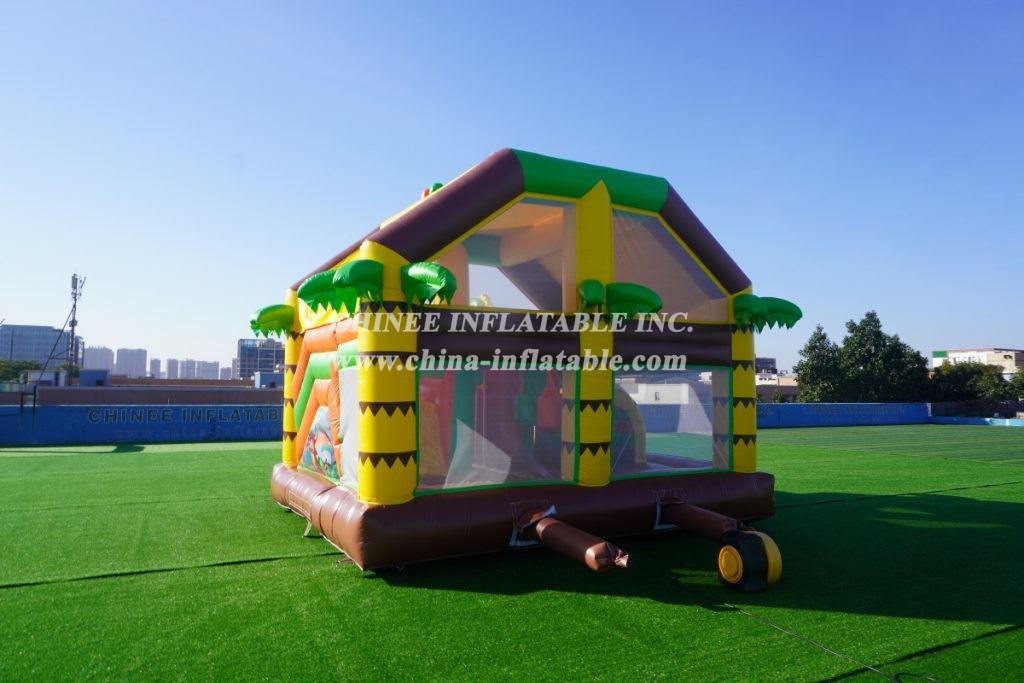 T2-3421 Dino Park Bounce House Slide Dinosaur Combo Jumping Castle