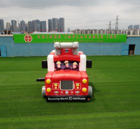 T2-3505 Feuerwehrauto Bounce Haus mit Rutsche Feuerwehrmann Sam kombiniert Rutsche