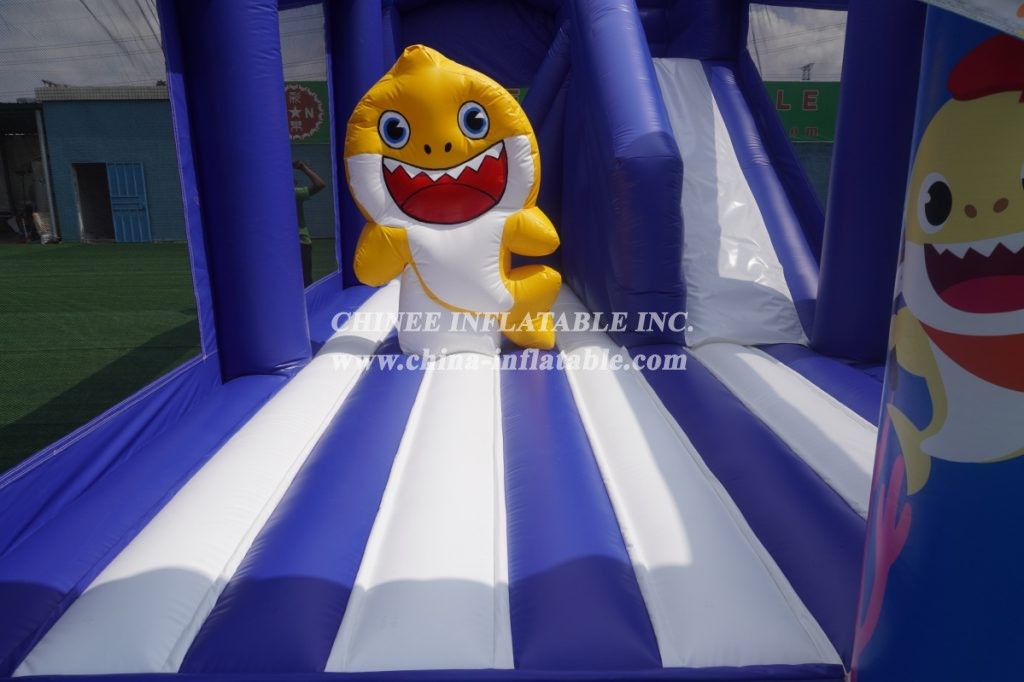 T5-1002 Baby Shark Bouncy Castle Combo Slide Outdoor Kids Jumping Castle