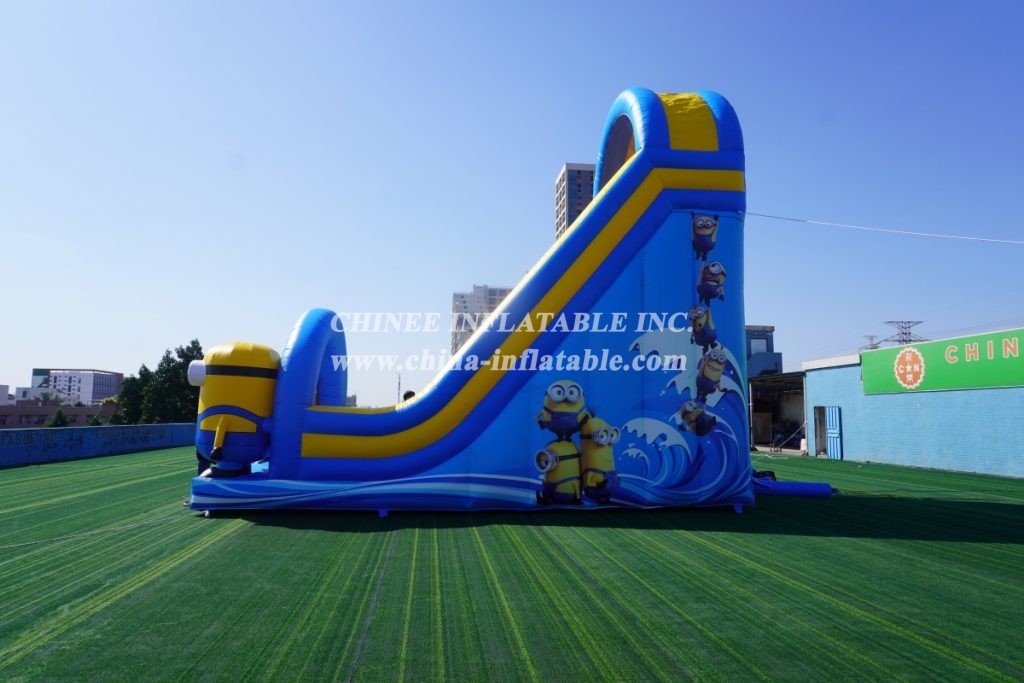 T8-3814 Minions Themed Inflatable Dry Slide