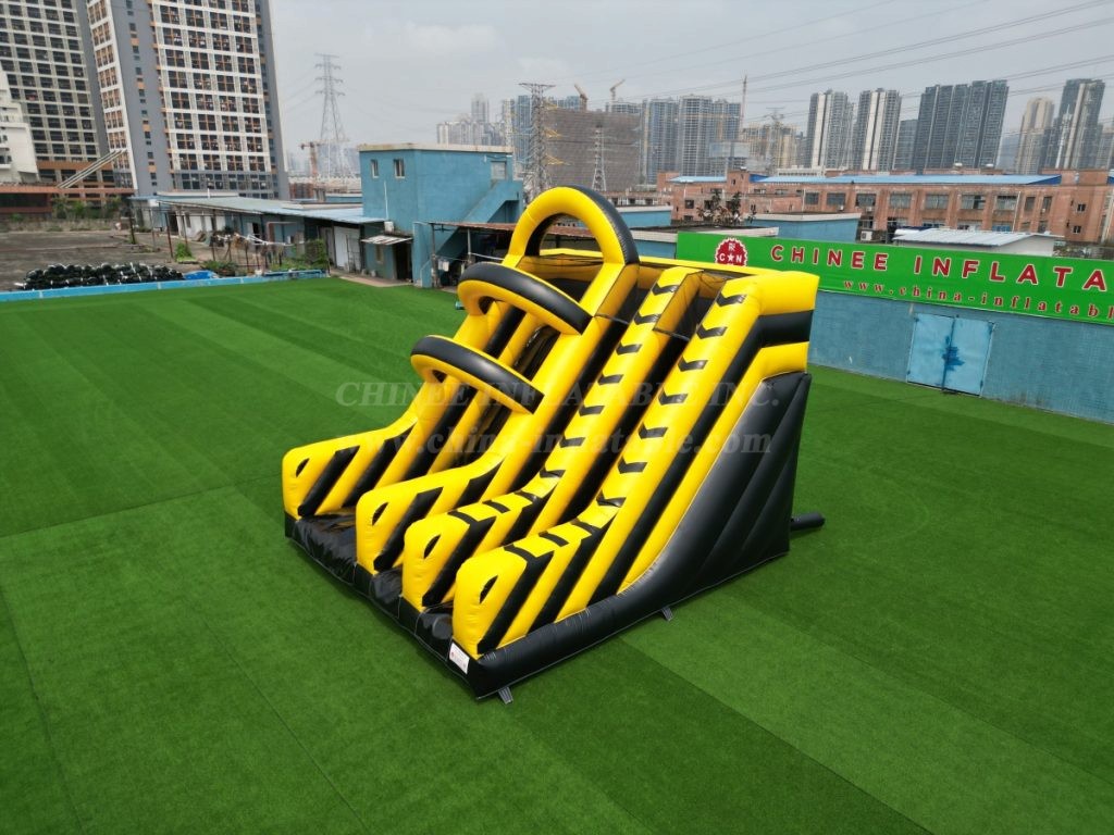 T8-4050 10Ft Platform Black & Yellow Base Jump With Drop Slide