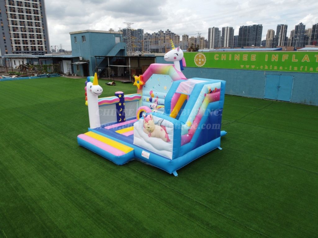 T2-6001 Unicorn Bouncy Castle With Slide