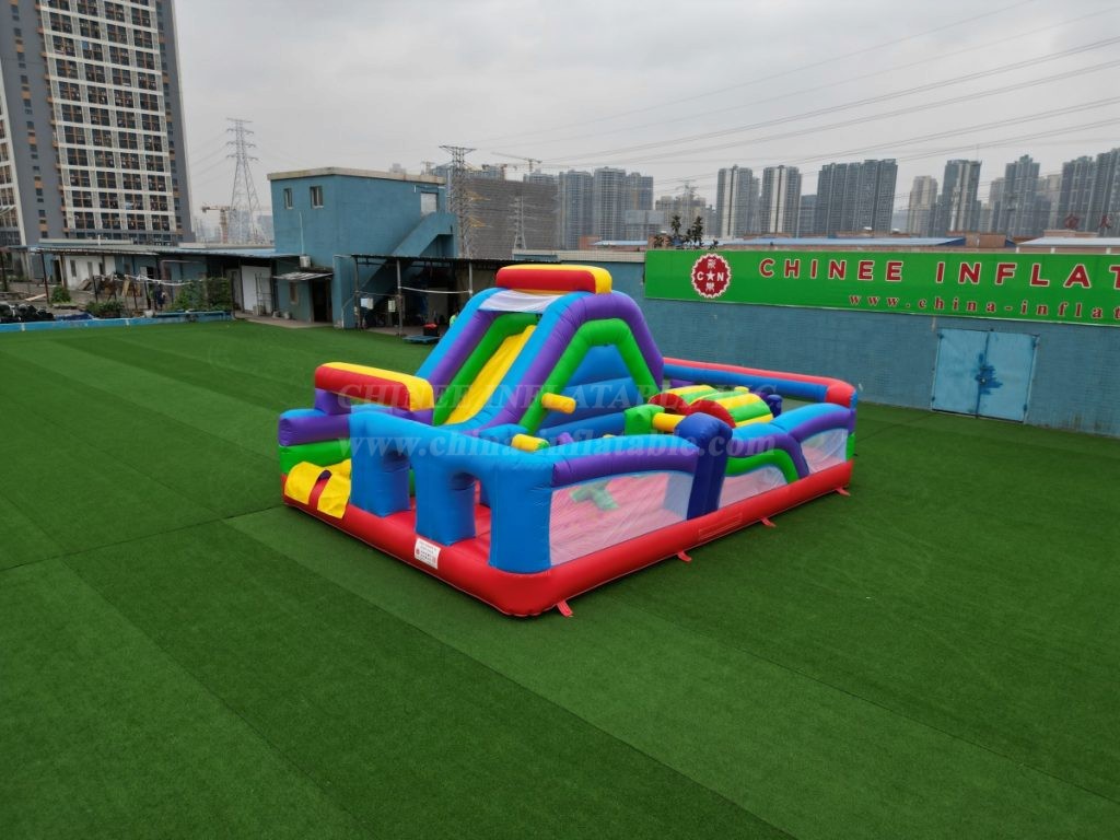 T2-6008 Inflatable Slide With Obstacles