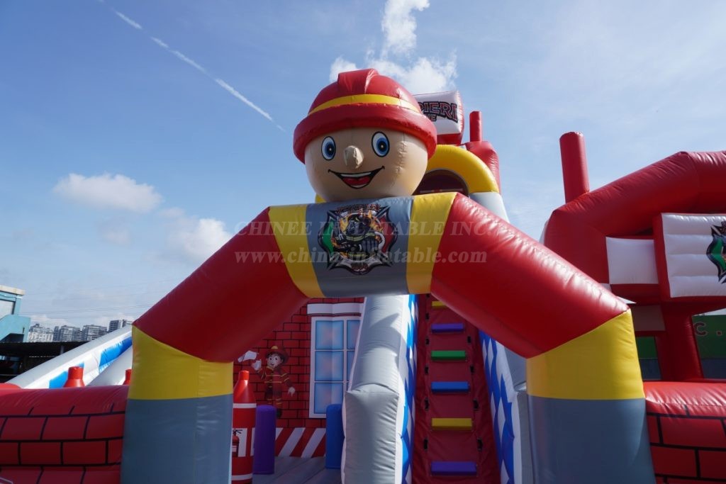 T6-1125 Inflatable fire station fun city