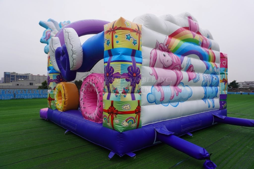 T2-7006 Unicorn Bouncy Castle with Slide