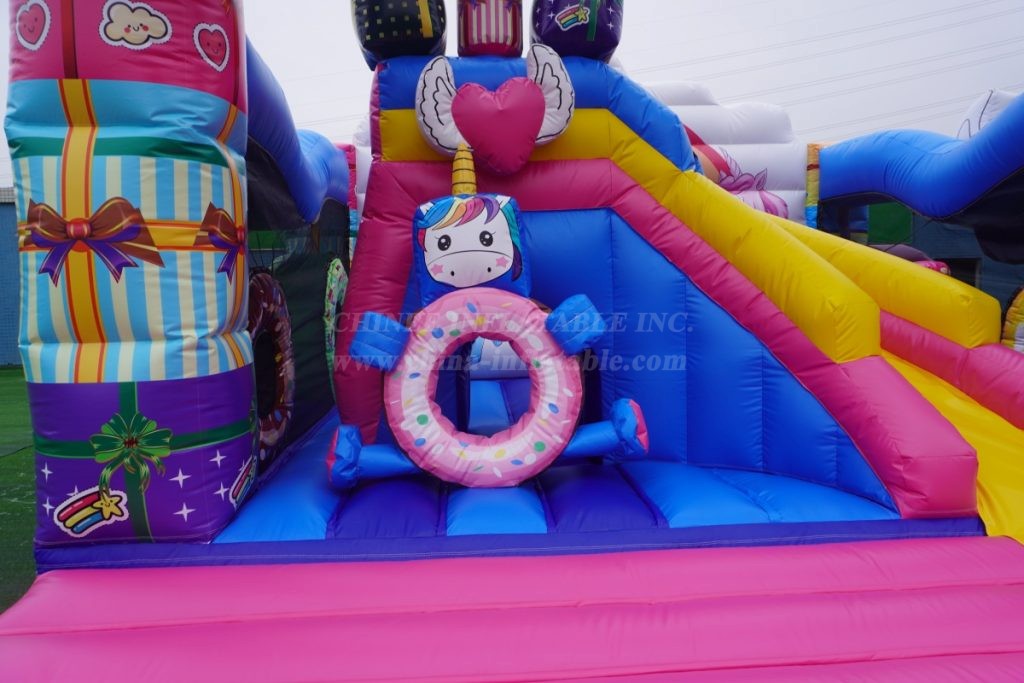 T2-7006 Unicorn Bouncy Castle with Slide