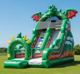 T8-8163 Dragon Theme Inflatable Dry Slid...
