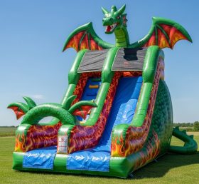 T8-8164 Dragon Theme Inflatable Dry Slid...