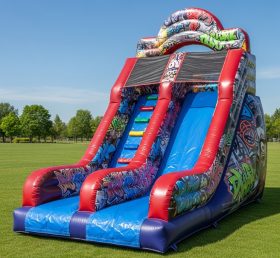 T8-8185 Graffiti Theme Inflatable Dry Sl...