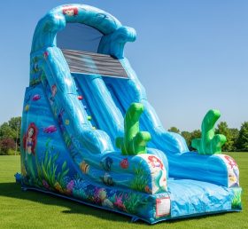 T8-8209 Mermaid Theme Inflatable Dry Sli...