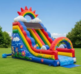 T8-8280 Rainbow Theme Inflatable Dry Sli...