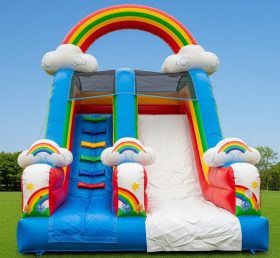 T8-8281 Rainbow Theme Inflatable Dry Sli...