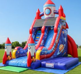 T8-8284 Rocket Theme Inflatable Dry Slid...