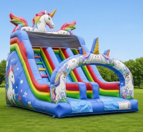 T8-8383 Unicorn Theme Inflatable Dry Sli...