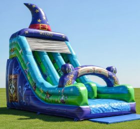 T8-8398 Wizard Theme Inflatable Dry Slid...