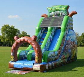 T8-8400 Zootopia Theme Inflatable Dry Sl...