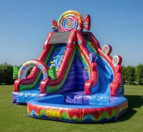 T8-8421 Candy Theme Inflatable Water Sli...