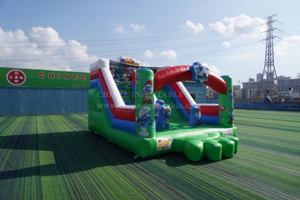 T2-4464E Smurf Theme Inflatable Combos