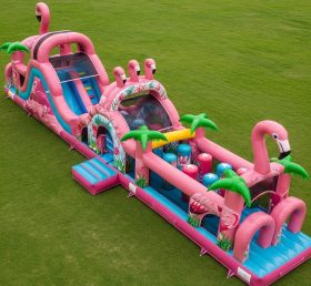 T7-3824 Flamingo Theme Inflatable Obstac...