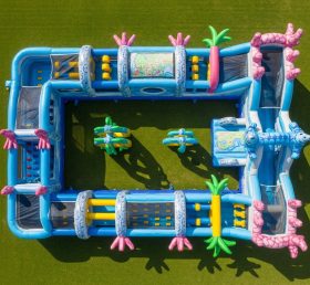 T7-3989 Seahorse Theme Inflatable Obstac...