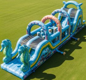 T7-3990 Seahorse Theme Inflatable Obstac...