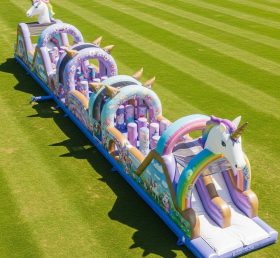 T7-4048 Unicorn Theme Inflatable Obstacl...