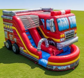 T8-5589 Firetruck Theme Inflatable Water...