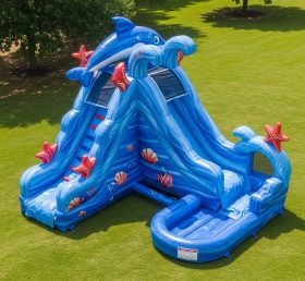 T8-5706 Ocean Theme Inflatable Water Sli...