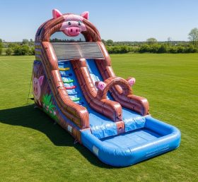 T8-5750 Pig Theme Inflatable Water Slide