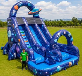 T8-5816 Space Theme Inflatable Water Sli...
