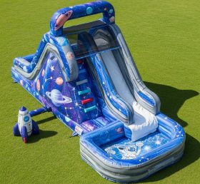 T8-5821 Space Theme Inflatable Water Sli...