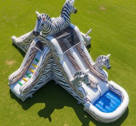 T8-5898 Zebra Theme Inflatable Water Sli...