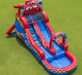 T8-7195 Cars Theme Inflatable Water Slid...
