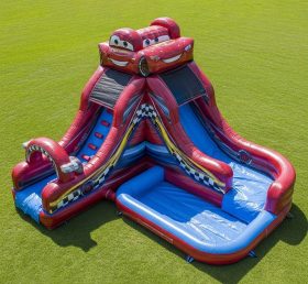 T8-7196 Cars Theme Inflatable Water Slid...
