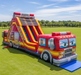 T8-7765 Firetruck Theme Inflatable Slide
