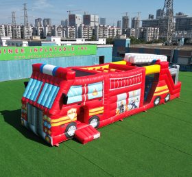 T7-3619 Firetruck Inflatable Obstacle Courses