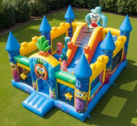 T5-2464 Spongebob Theme Inflatable Castl...