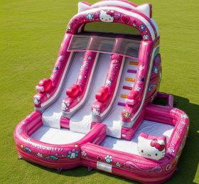 T8-9285 Hello Kitty Thema Aufblasbare Wasserrutsche
