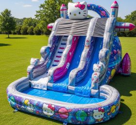 T8-9287 Hello Kitty Thema aufblasbare Wasserrutsche