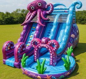 T8-9324 Oktopus-Thema Aufblasbare Wasserrutsche