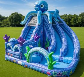 T8-9325 Oktopus-Themen Aufblasbare Wasserrutsche