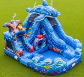 T8-9336 Pokémon-Themen aufblasbare Wasserrutsche