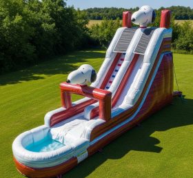 T8-9347 Snoopy Thema Aufblasbare Wasserrutsche