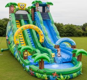 T8-9354 Spongebob-Thema Aufblasbare Wasserrutsche