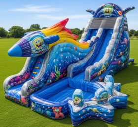 T8-9355 Spongebob Themen Aufblasbare Wasserrutsche