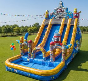 T8-9370 Die Simpsons Thema Aufblasbare Wasserrutsche